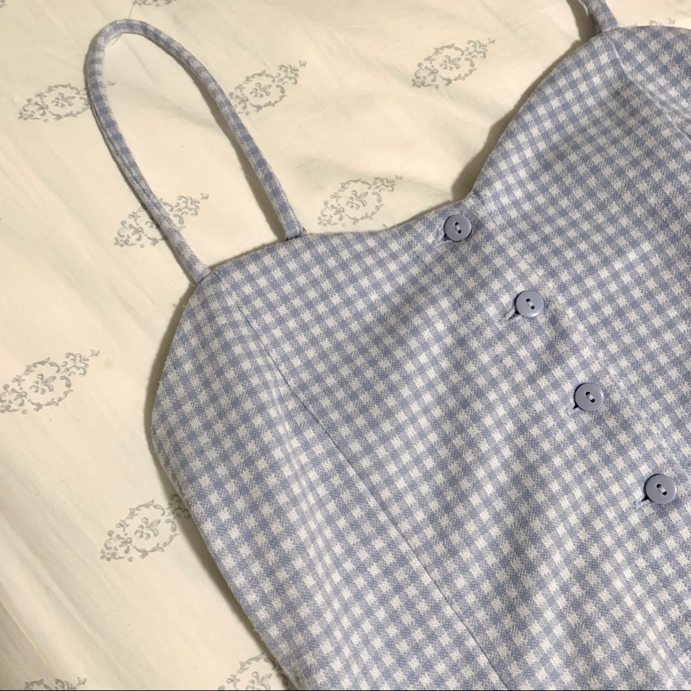 Periwrinkle Gingham Crop Top- SOLD
